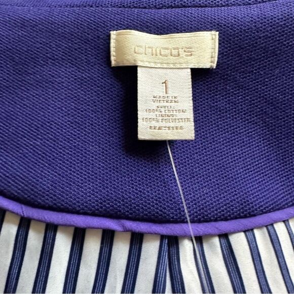 Chicos Purple Lined 2 Button Blazer / Jacket NWOT - Picture 3 of 11